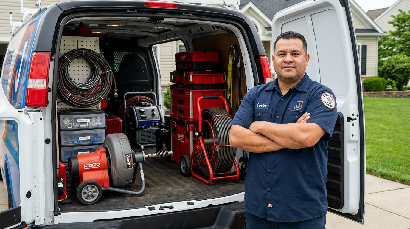 Professional drain cleaning equipment and Johns Plumbing LLC plumber in Riverton